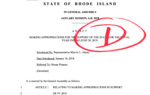Despite a large and unexpected revenue windfall and clear policy lesson, resulting from the recent federal tax and regulatory cuts, Rhode Island's political leaders appear to have wasted an opportunity for reform and, instead, are seeking to maintain the status quo in the FY2019 Budget.